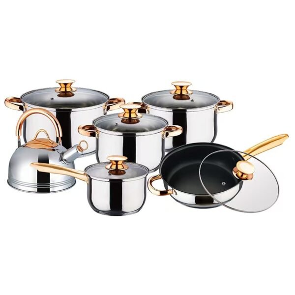 YT30 11 pcs Stainless Steel Cookware Set Small Bulk Wholesale - Image 3