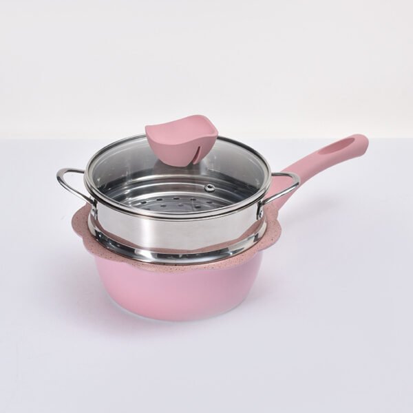 LH-1  Baby Food  4 pcs Cookware Set with Steamer  Small Bulk Wholesale Customized LOGO - Image 2