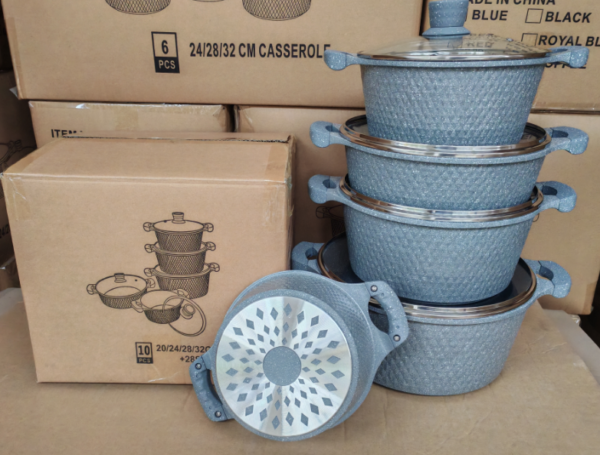 SN19 10 pcs Small Diamon Dia-casting Cookware Set Small Bulk Wholesale Customized LOGO - Image 5